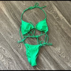 Green Two Piece Bikini